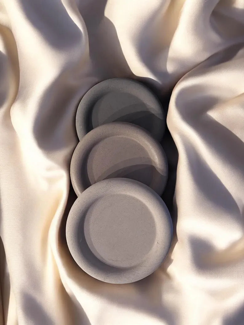 Round Concrete Tray (Set of 3)