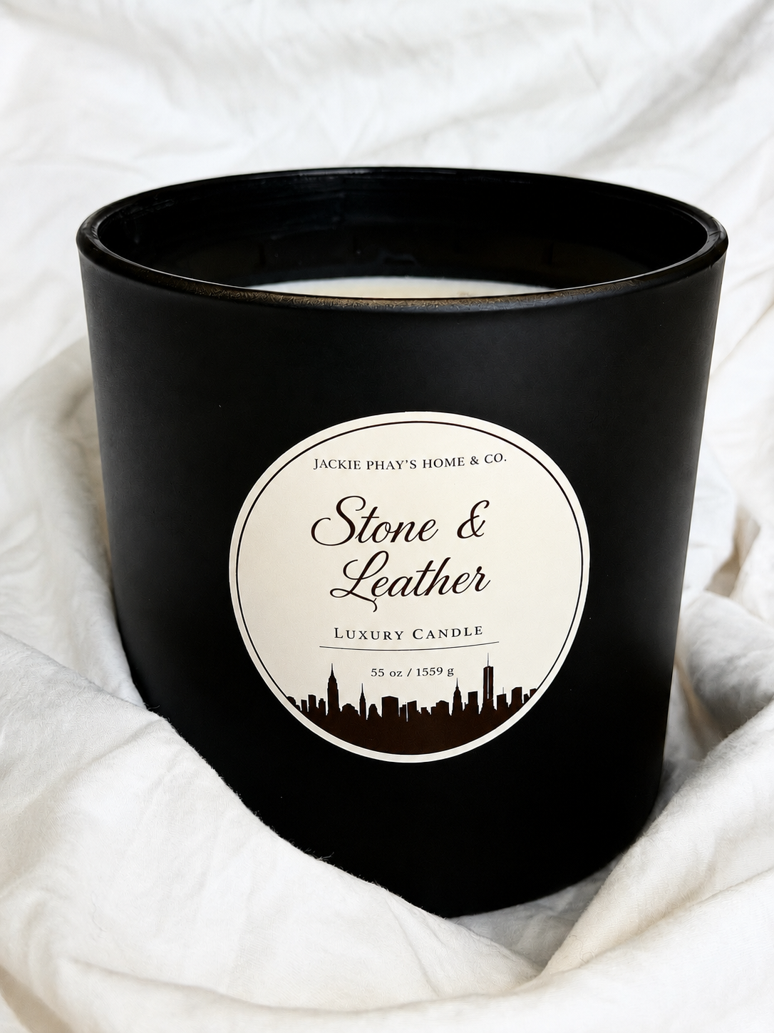 Stone and Leather Candle ( 55 oz )
